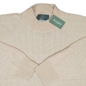 NEW $395 Orvis Cashmere Cable Knit Sweater Dress! PETITE XL Oatmeal With Sash